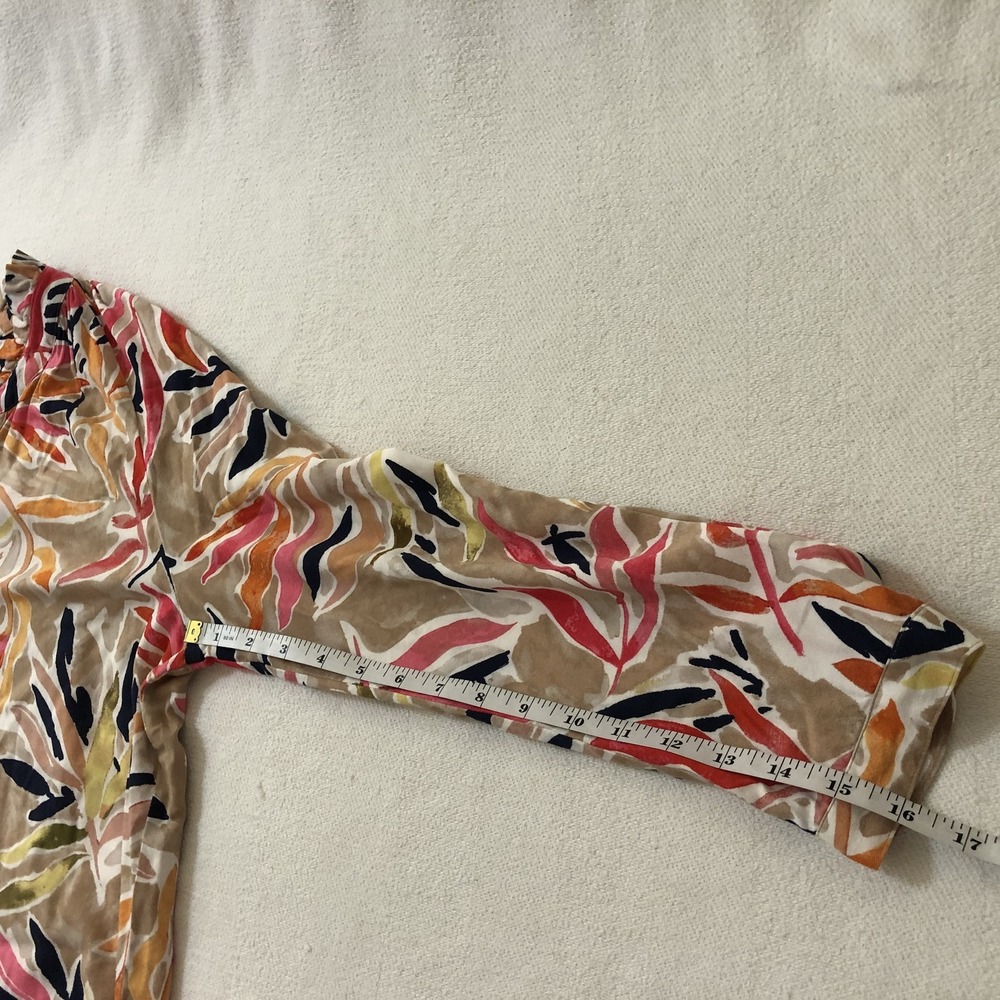 NIC+ZOE Shirt Womens Medium Multicolor Floral V Neck Button Long Sleeve Top - Picture 9 of 9